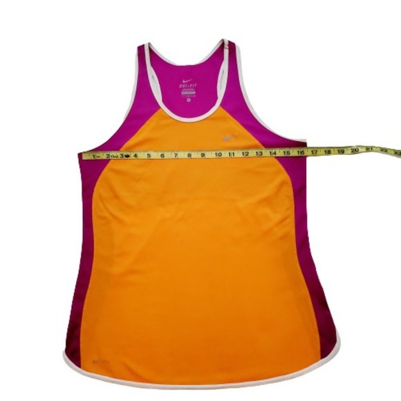 Nike Dri-Fit Women's Purple Orange Color Block Racerback Athletic Tank Top M - Picture 6 of 8